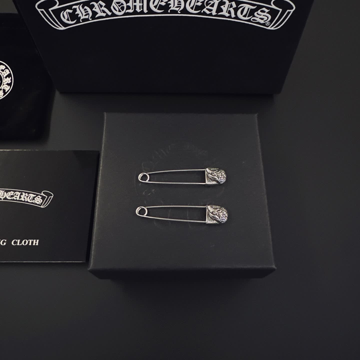 Chrome Hearts Silver Safety Pins